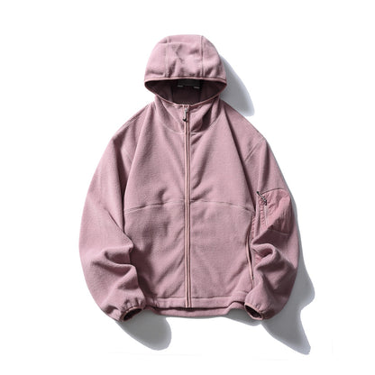 パッチポケット付 フリースフーディー（5Colors）250966