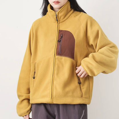 アクセントカラー スタンドネック フリースジャケット（4Colors）260010