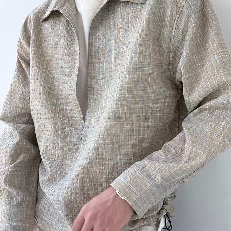 フェイクレイヤード 長袖チェックシャツ（3Colors）260658