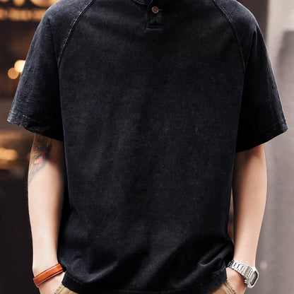 ヘンリーネック ウォッシュドTシャツ（2Colors）260359