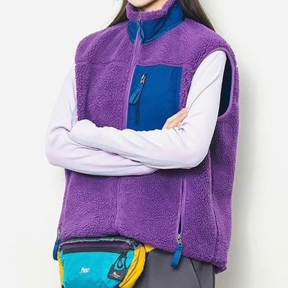 アクセントカラー スタンドネック ボアベスト（3Colors）250986