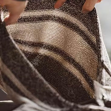 ストライプ フード付ニットプルオーバー（1Color）251092