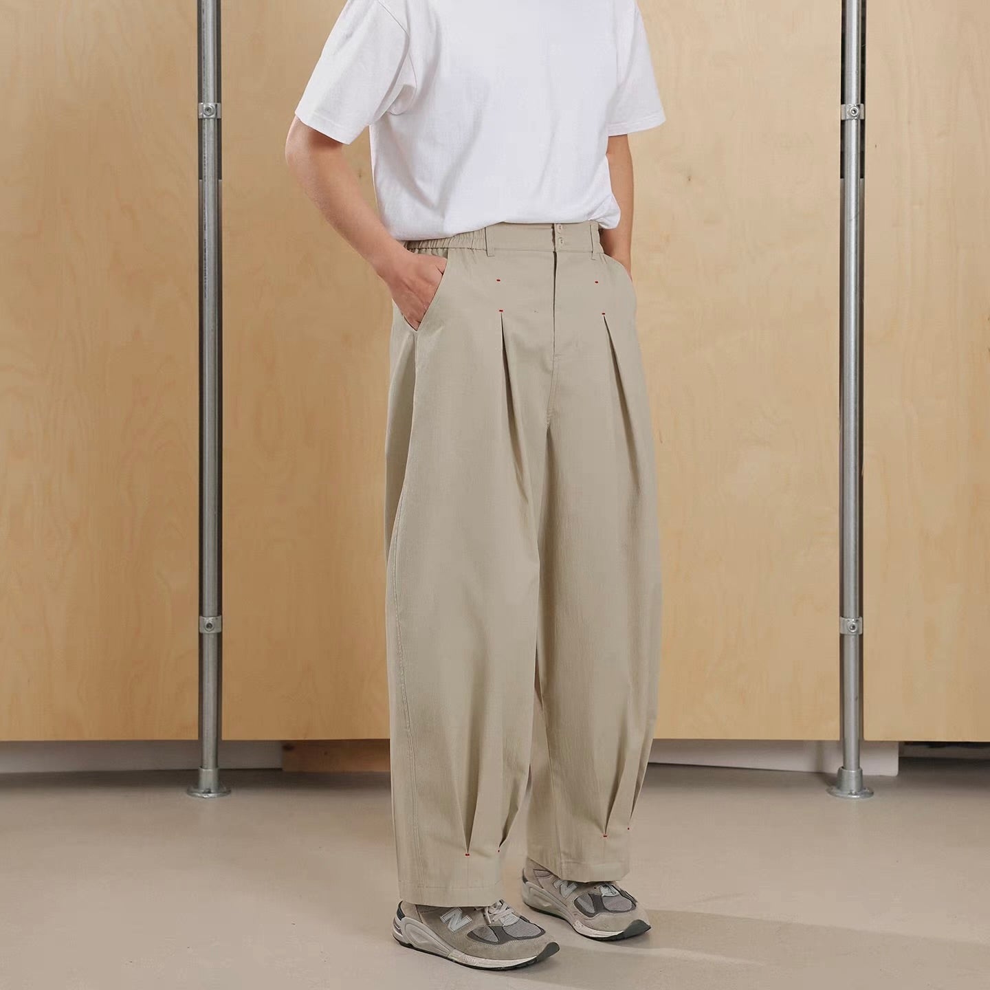 プリーツレッグ デザインパンツ（2Colors）260196