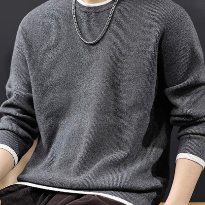 フェイクレイヤード シンプル セーター（3Colors）251009