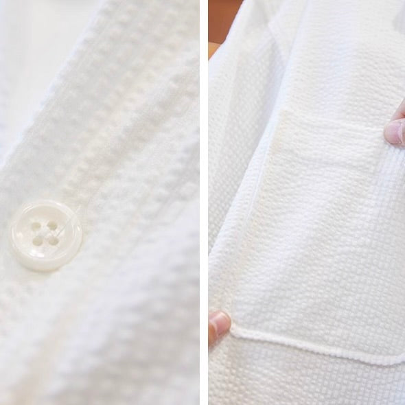 ダブル胸ポケット付 シアサッカーシャツ（1Color）250948