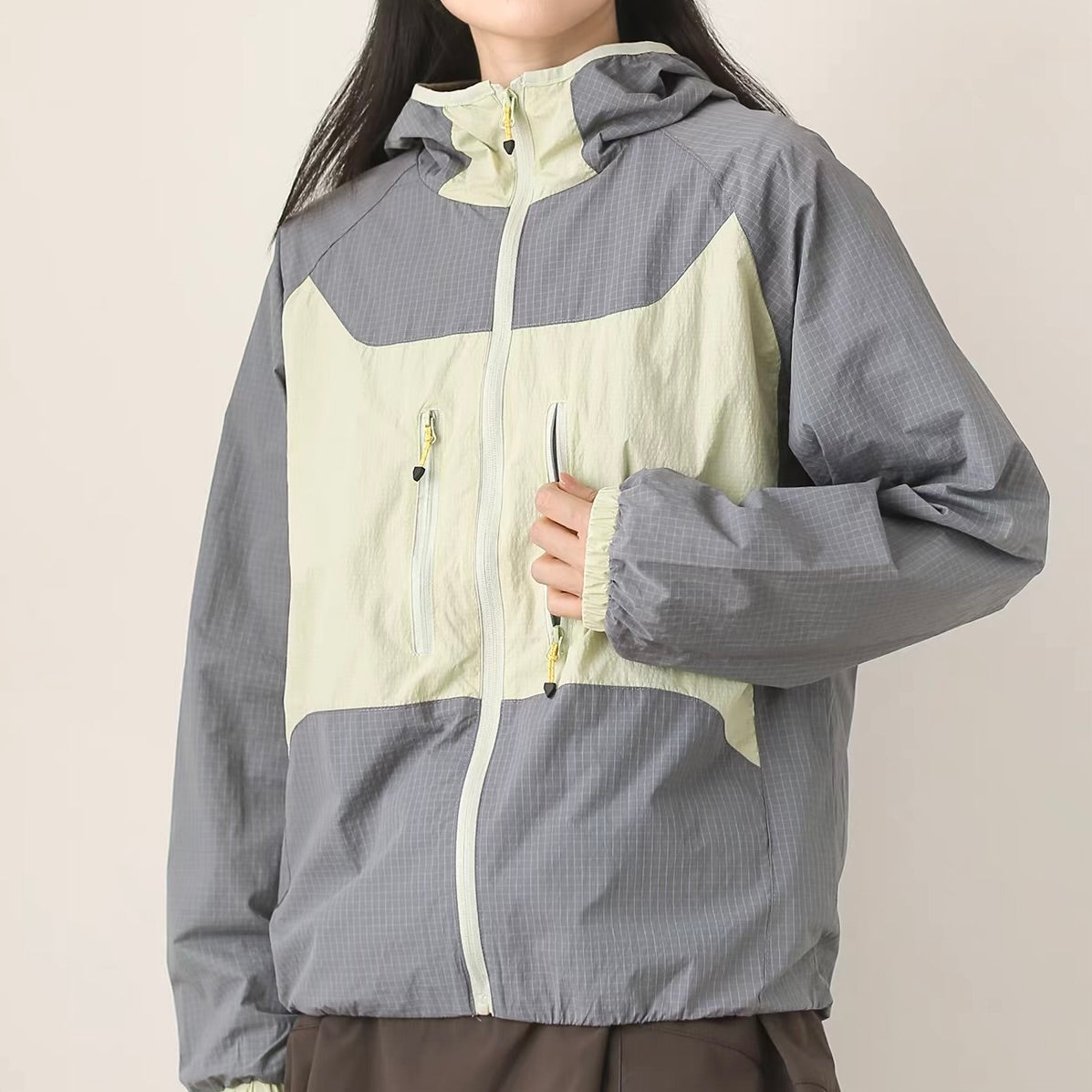 バイカラー メッシュ フード付ジャケット（4Colors）260678