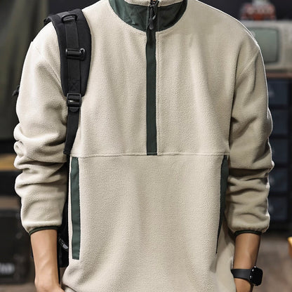 スタンドカラー ハーフジップ フリースジャケット（1Color）250901