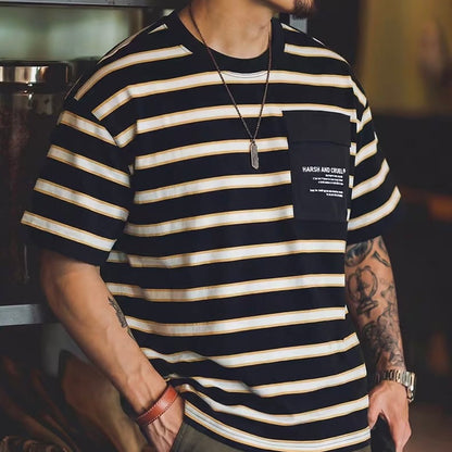 ロゴ入りポケット付 ボーダーTシャツ（2Colors）260255