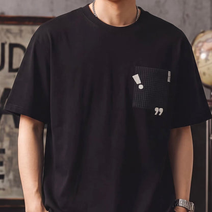 刺繍入りパッチワークポケット Tシャツ（2Colors）260444