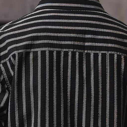 ストライプ 長袖 レトロシャツ（2Colors）260173