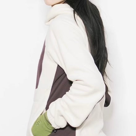 ワンポイントカラー フード付フリースジャケット（3Colors）250939