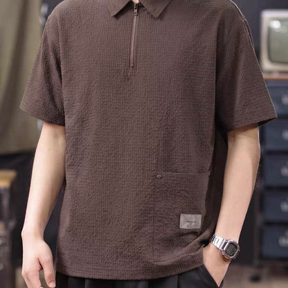 クール ハーフジップ 半袖ポロシャツ（3Colors）260573