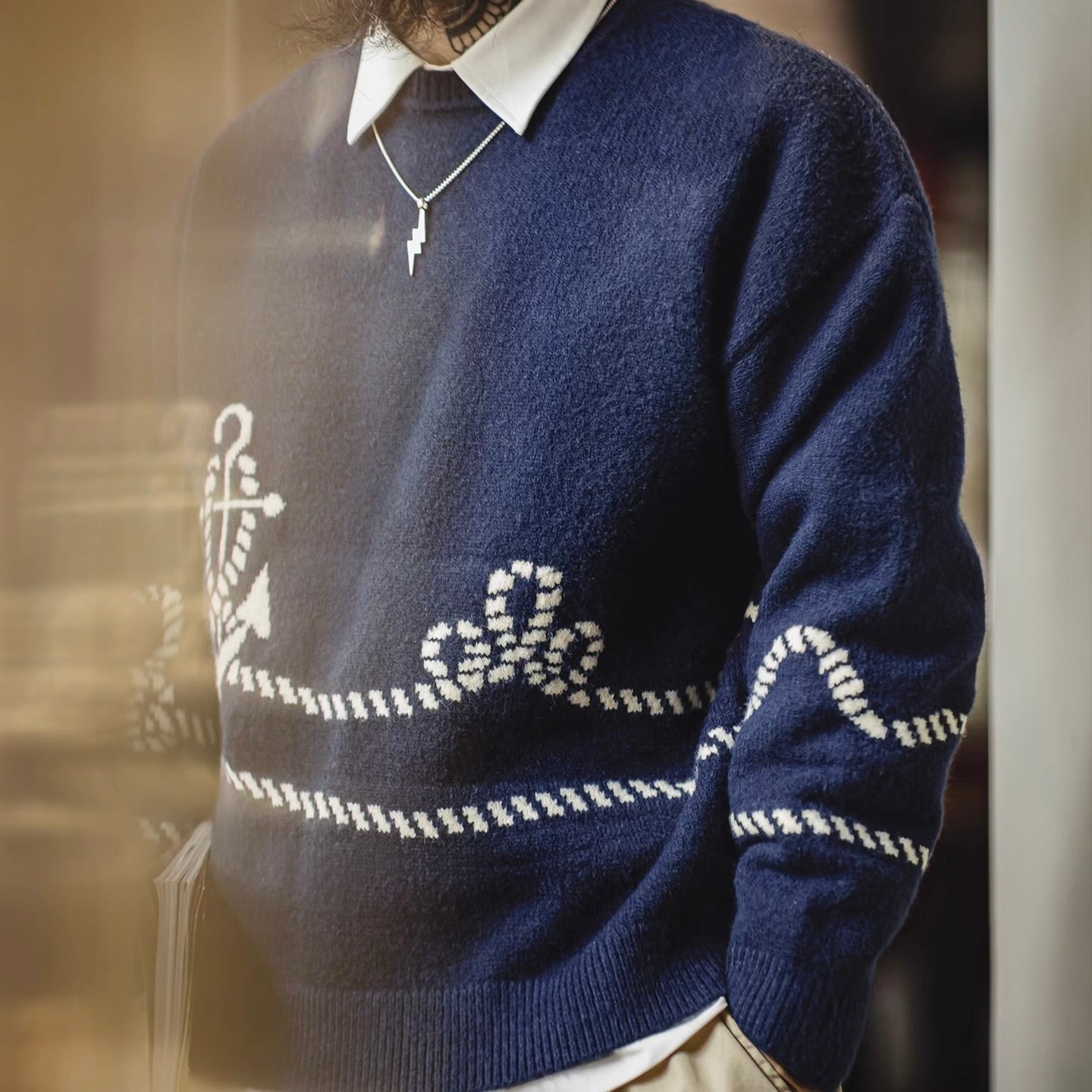 アンカーモチーフ ニットプルオーバー（1Color）250924