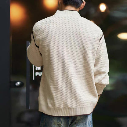 ウェーブデザイン ハーフジップ セーター（2Colors）250883