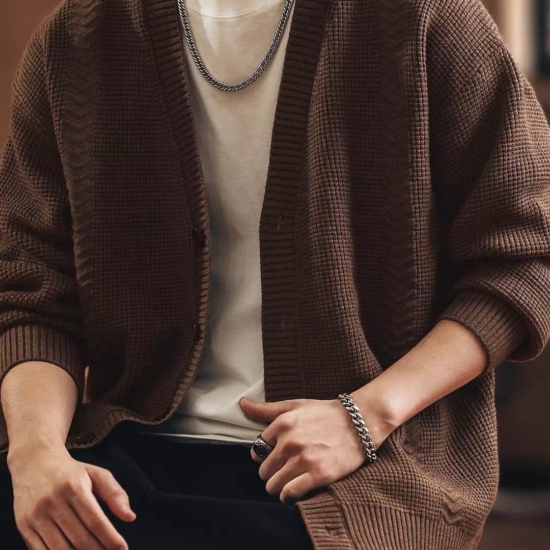 シンプル Vネック カーディガン（3Colors）250937