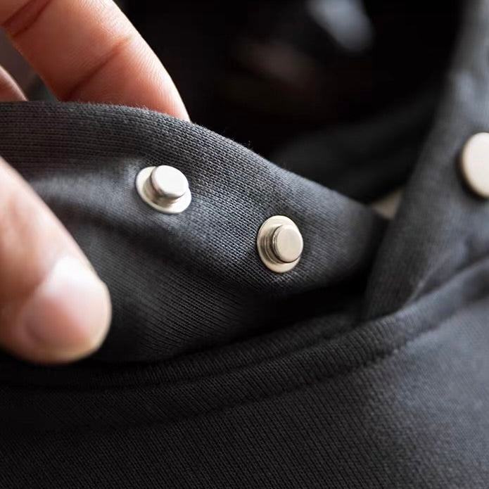 スナップボタン付 プリント フーディー（4Colors）260124