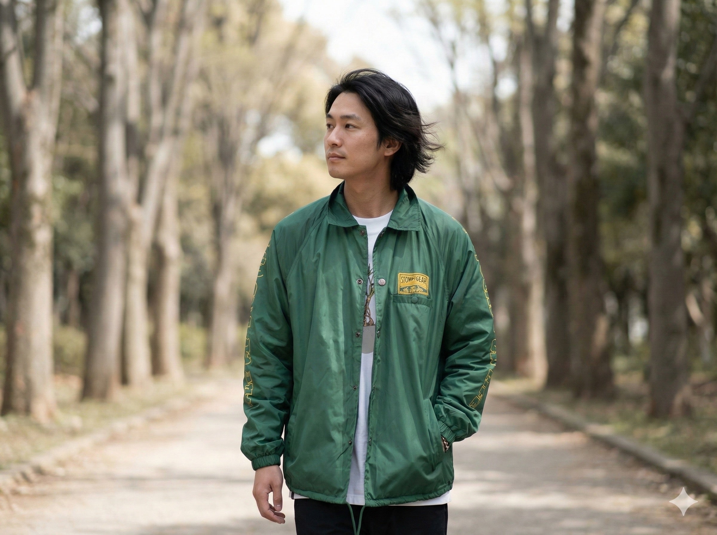レトロ バックプリント コーチジャケット（1Color）250591 – Champyee