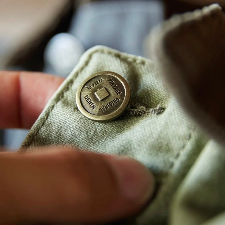 コーデュロイ襟 ウォッシュドデニムジャケット（2Colors）250906