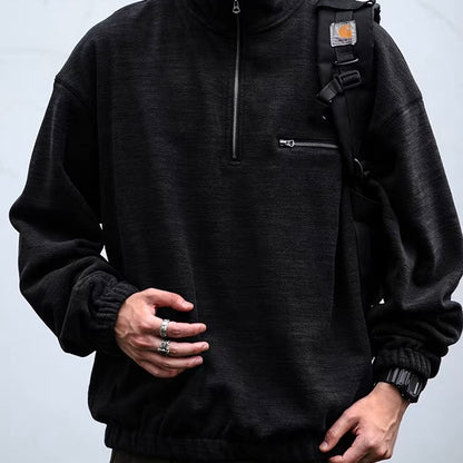 ハーフジップ スウェットプルオーバー（2Colors）260006