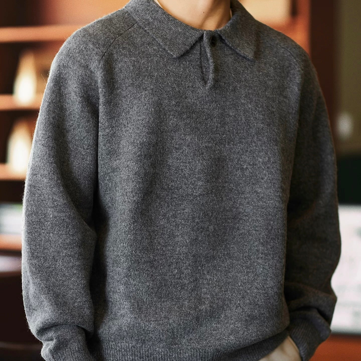 襟付き シンプル セーター（2Colors）250909