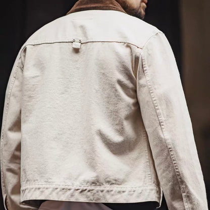 コーデュロイ襟 ホワイト ワークジャケット（1Color）260088