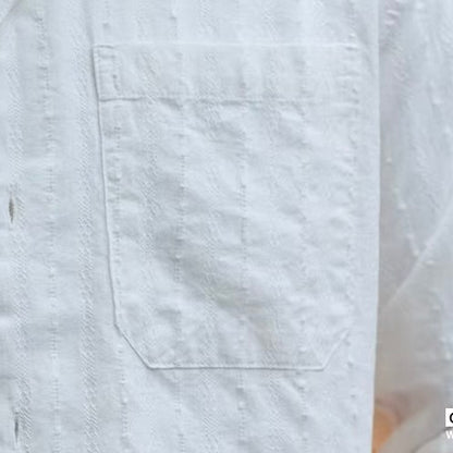 テクスチャー オープンカラー 長袖シャツ（3Colors）260217