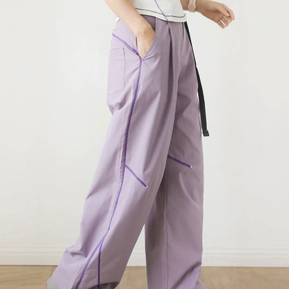 ロングベルト付 ステッチ ワイドパンツ（3Colors）260503