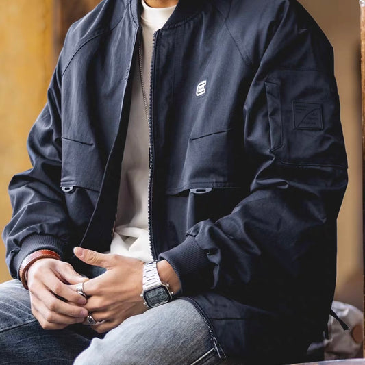 ビッグポケット付 ベースボールカラージャケット（2Colors）260054