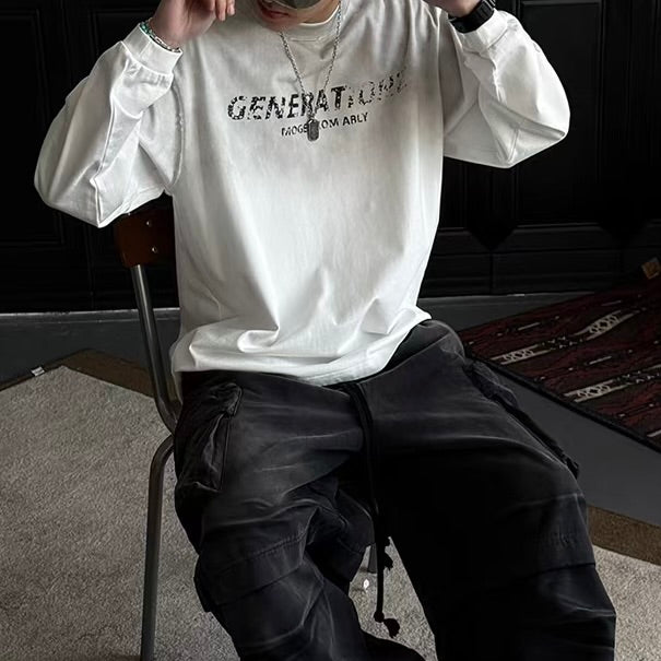 ユーズド加工 グラデーション 長袖Tシャツ（3Colors）260188