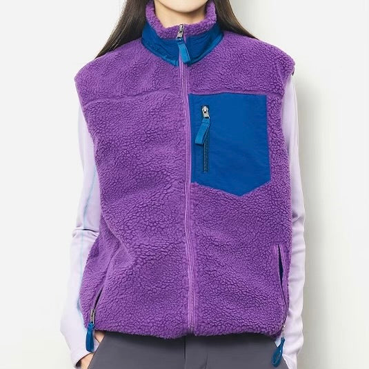 アクセントカラー スタンドネック ボアベスト（3Colors）250986