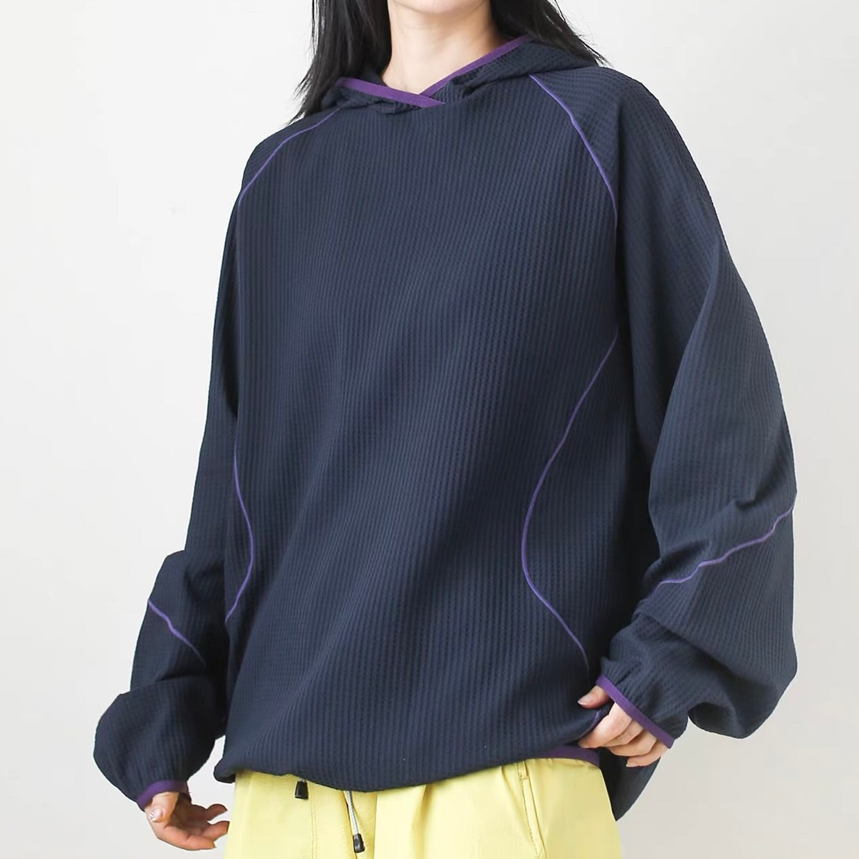 スポーツ ワッフル生地 フーディー（5Colors）260176