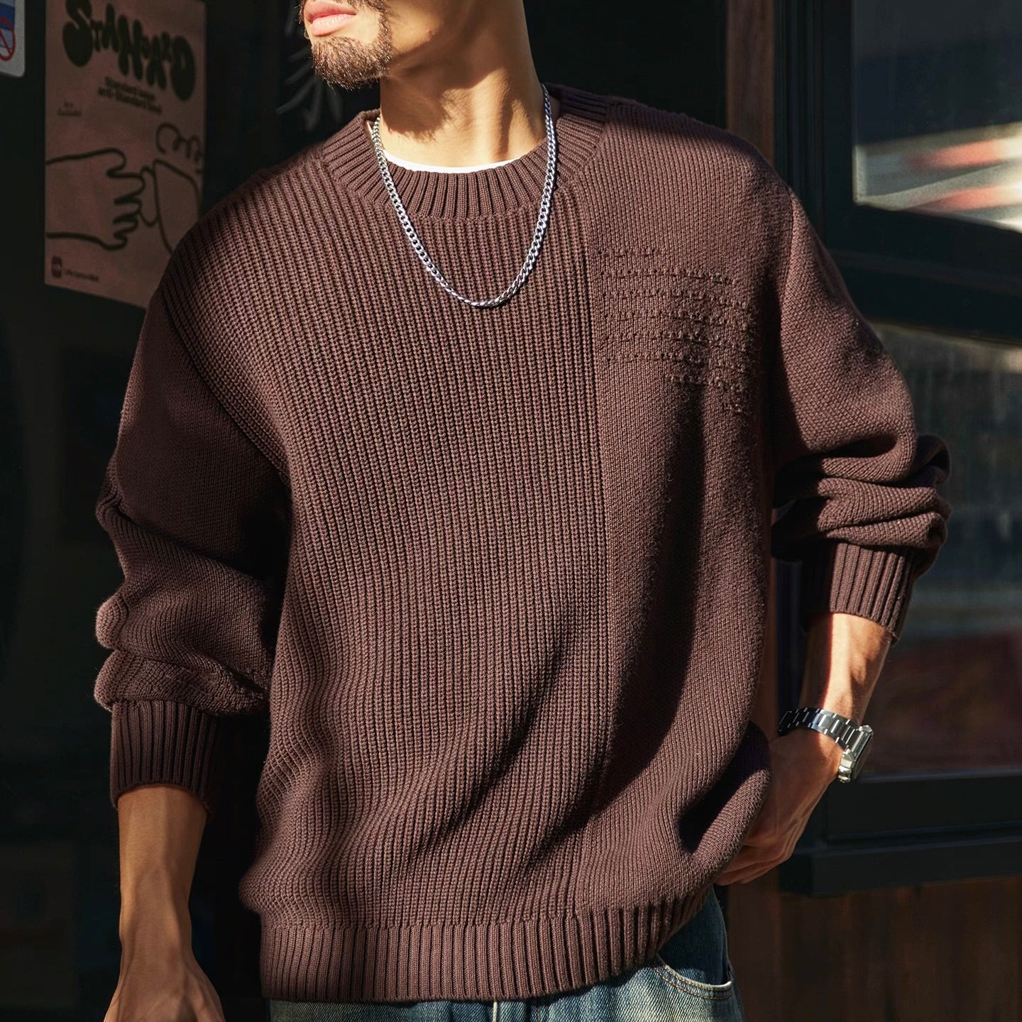 アシンメトリーテクスチャー セーター（2Colors）251025