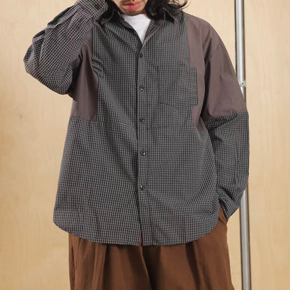 パッチワーク チェック デザインシャツ（3Colors）260157