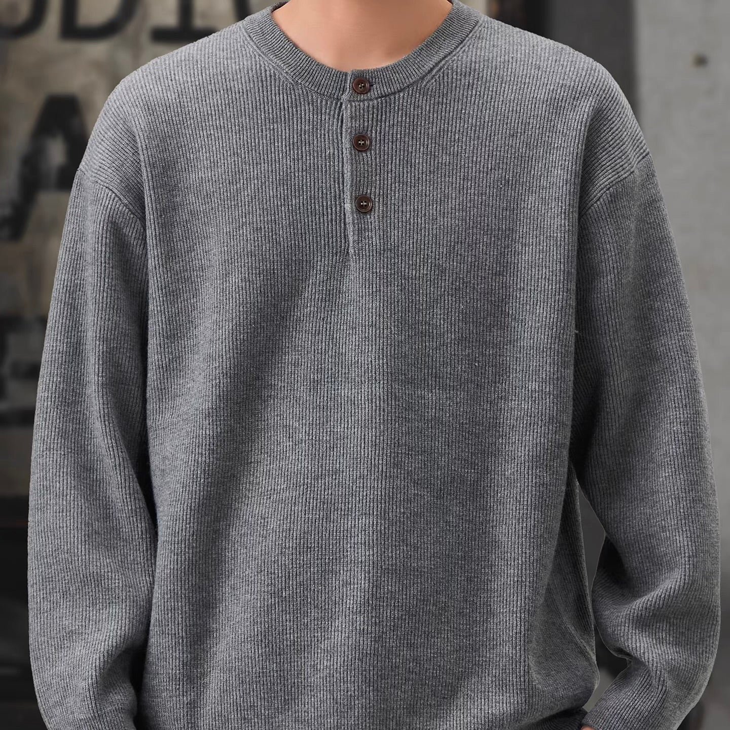 ヘンリーネック シンプル セーター（4Colors）251076