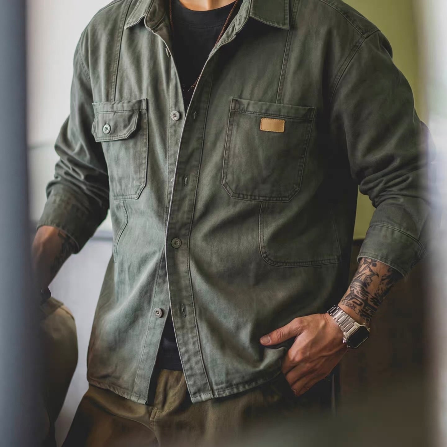 厚手 ウォッシュドワークシャツ（4Colors）260214