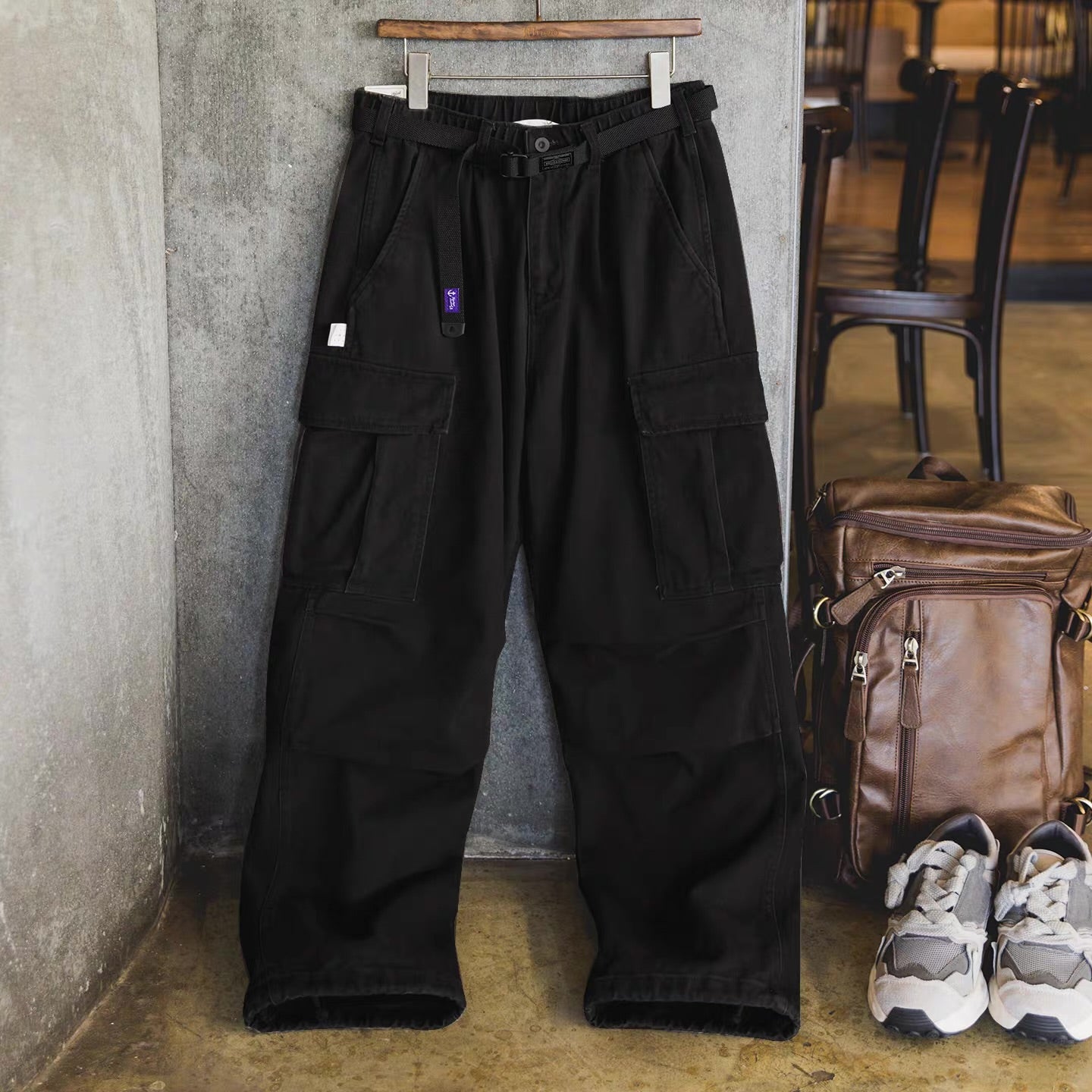 ベルト付 ワイド カーゴパンツ（5Colors）251060