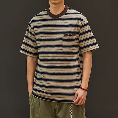ドローコード付ポケット ボーダーTシャツ（2Colors）250337