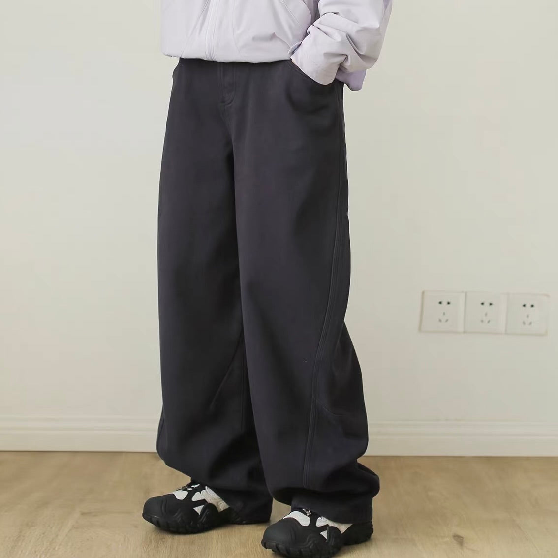裏起毛 スーパーワイドテーパードパンツ（5Colors）251090