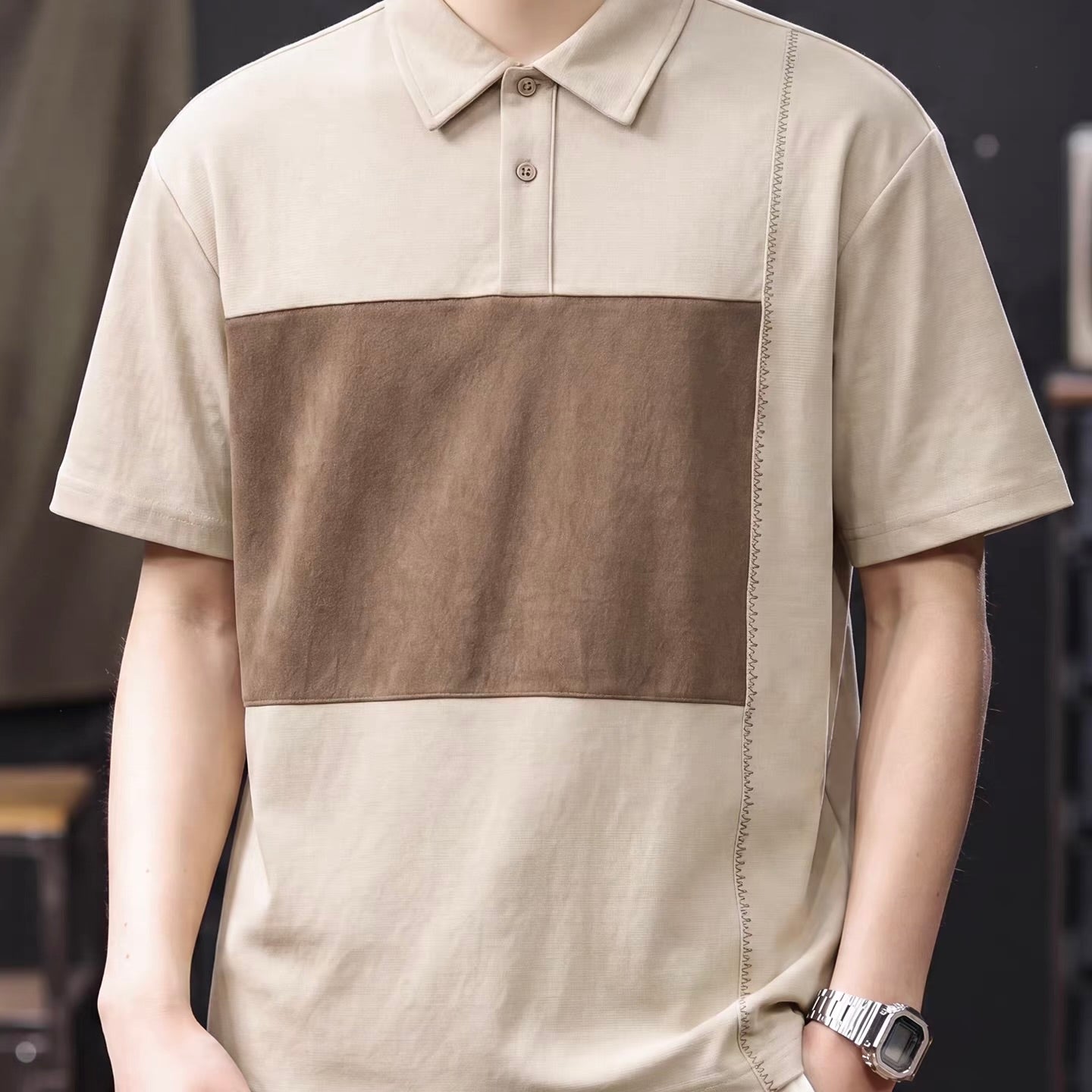 レトロ ブロックカラー ポロシャツ（1Color）260546