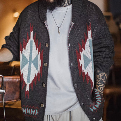 ネイティブ柄 ショールカラーカーディガン（1Color）251079