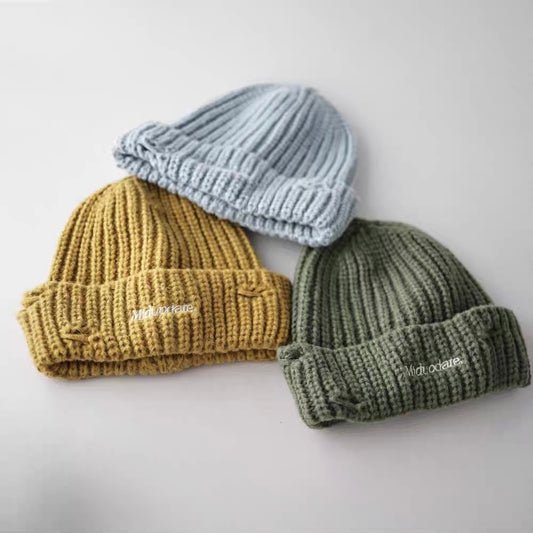 ロゴ刺繍 ダメージ加工 ニット帽（8Colors）250831
