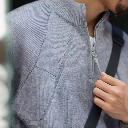 ハーフジップ ハイネック セーター（2Colors）250891