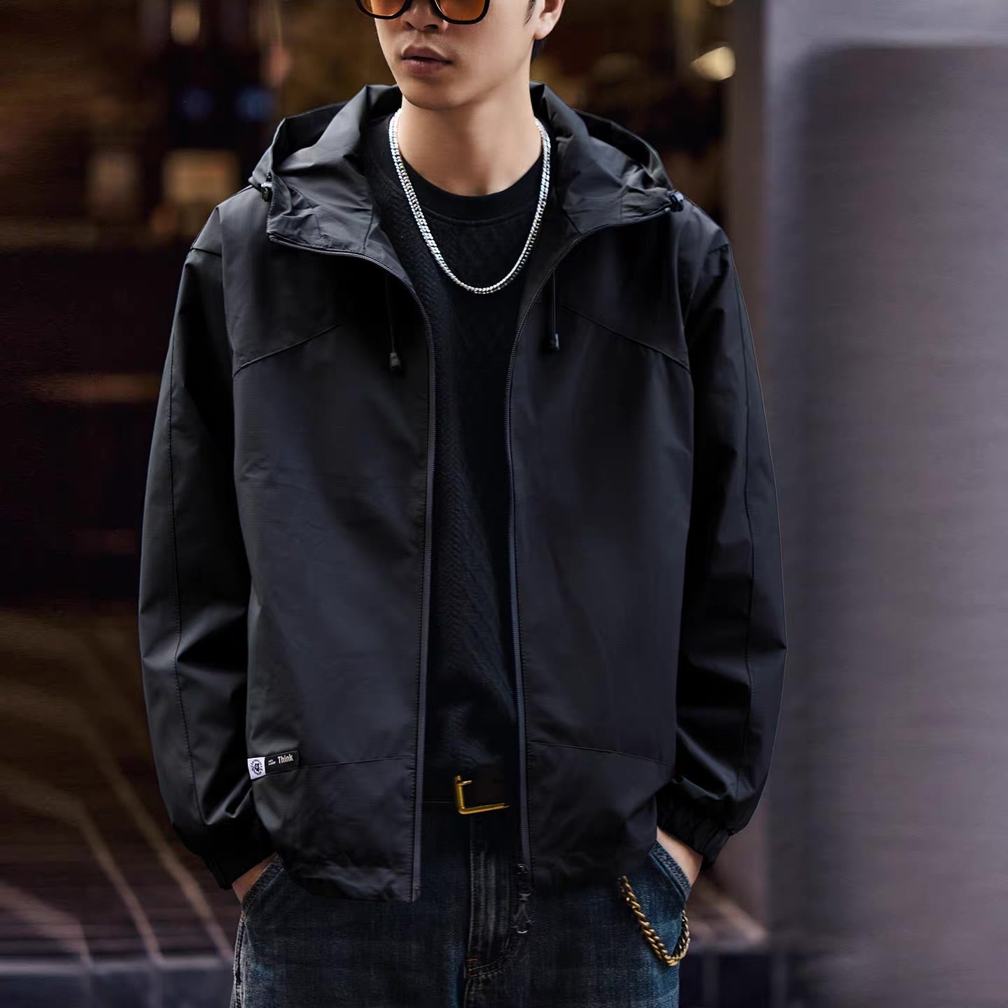 シンプル フード付 カジュアルジャケット（3Colors）251051