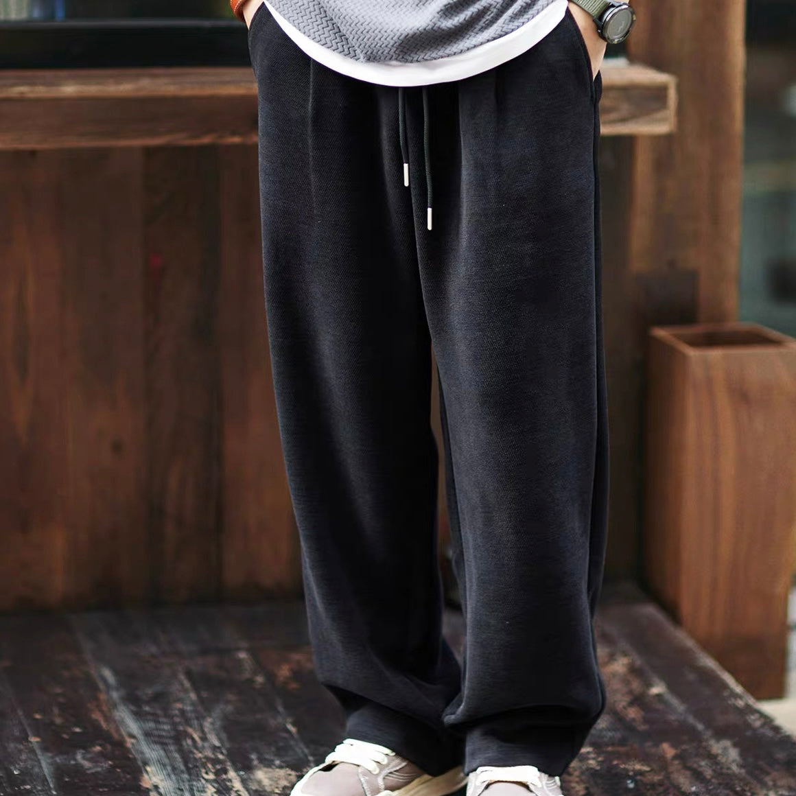 ストレッチ ワイド スウェットパンツ（2Colors）250863