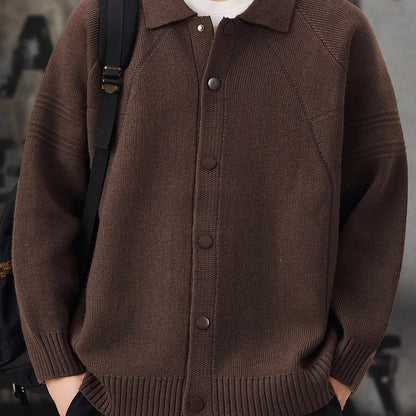 襟付き シンプル ニットカーディガン（3Colors）251072