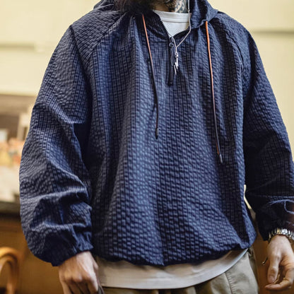 チェック ハーフジップ ライトジャケット（1Color）260197