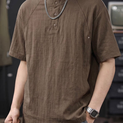 通気性 ヘンリーネック Tシャツ（3Colors）260475
