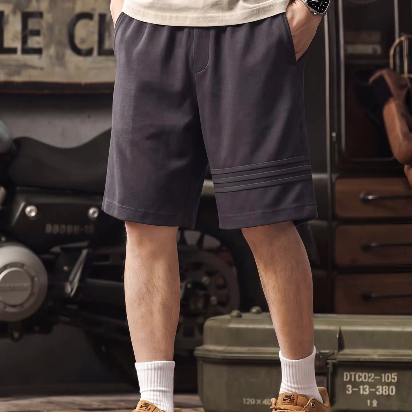 スリーライン スウェット ハーフパンツ（5Colors）260369
