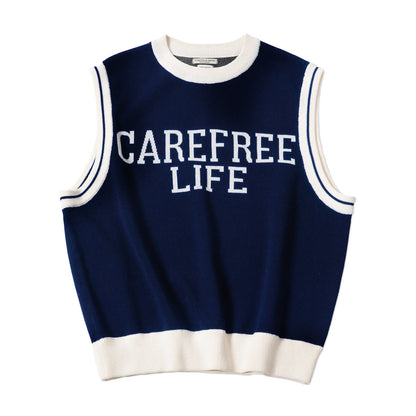 カレッジスタイル ロゴ ニットベスト（2Colors）250589