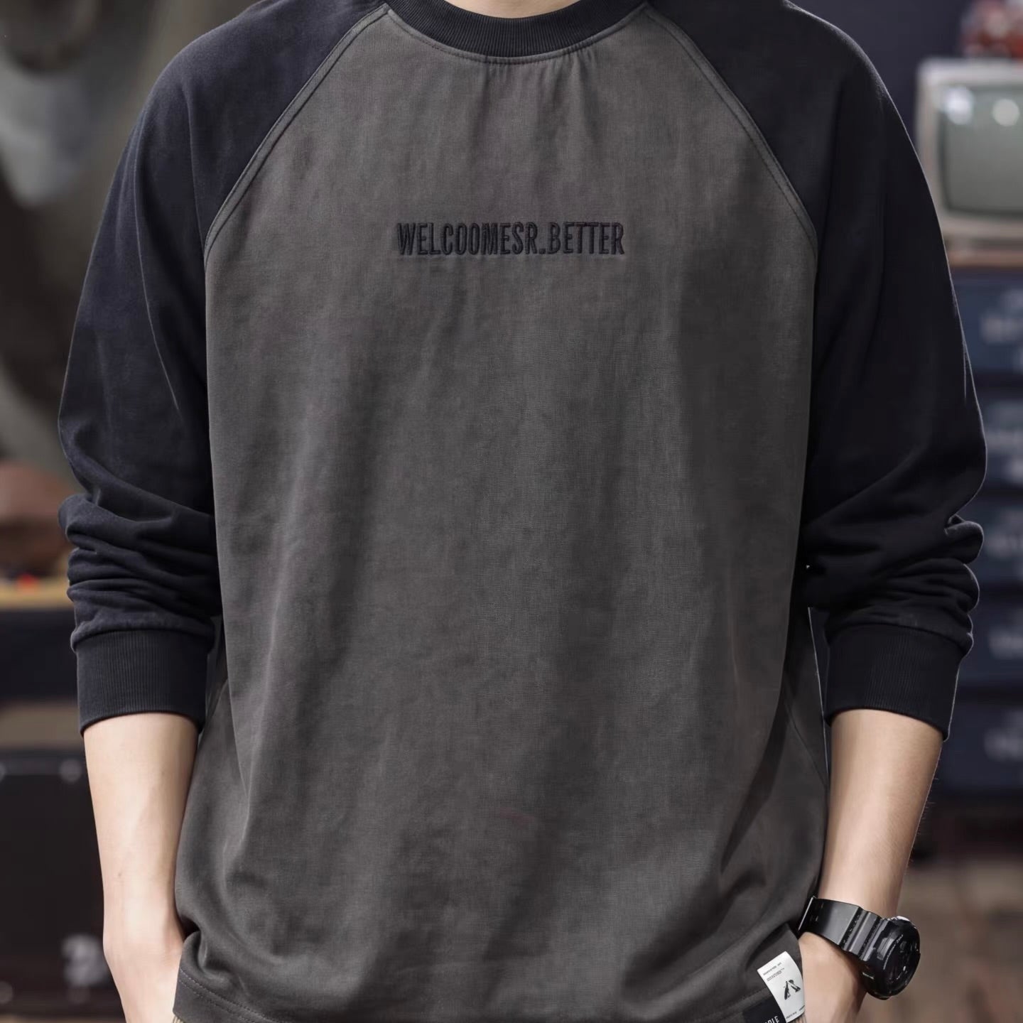 ラグランスリーブ ウォッシュド 長袖Tシャツ（1Color）260693